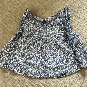 Poupette St. Barth Blue and White Kids Blouse